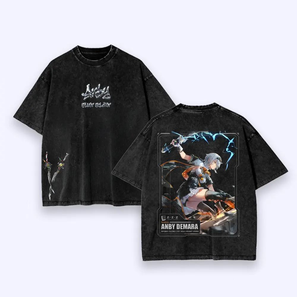 Anby Demara Zenless Zone Zero Vintage Unisex Washed T-Shirt