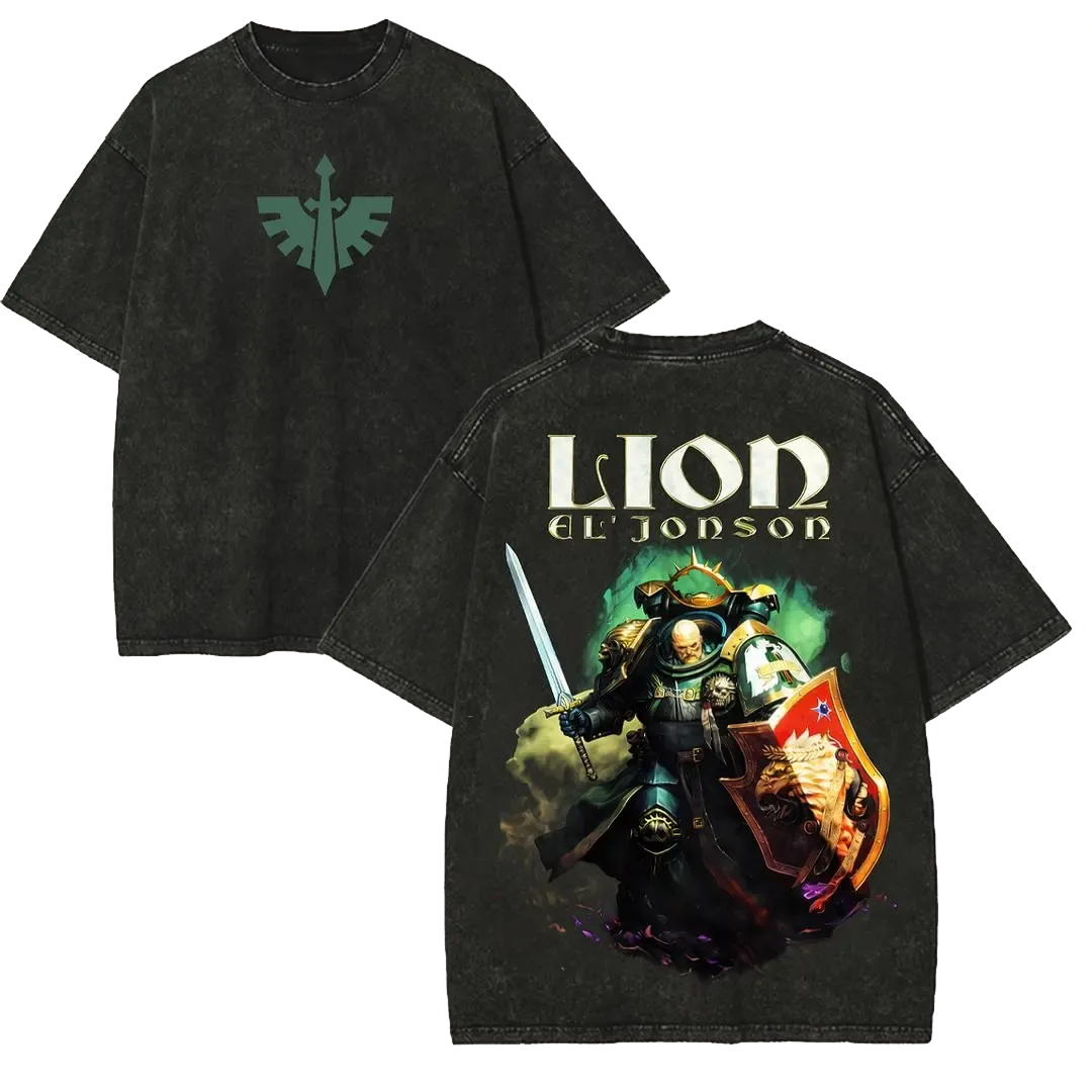 Warhammer 40k Lion El'Jonson Printed Unisex Washed T-Shirt