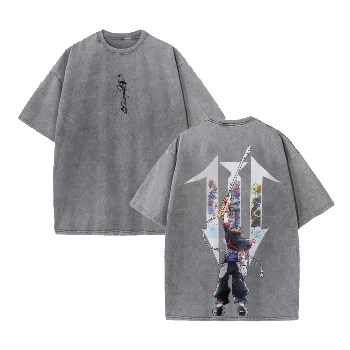 Kingdom Hearts Sora Printed Unisex Washed T-Shirt