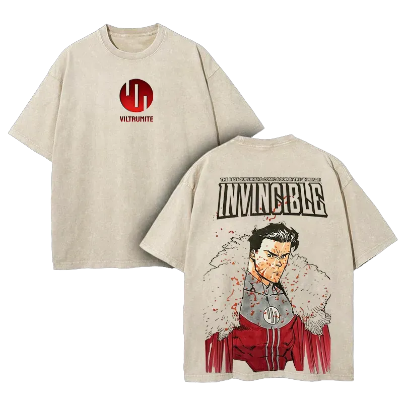 Invincible Printed Unisex Washed T-Shirt
