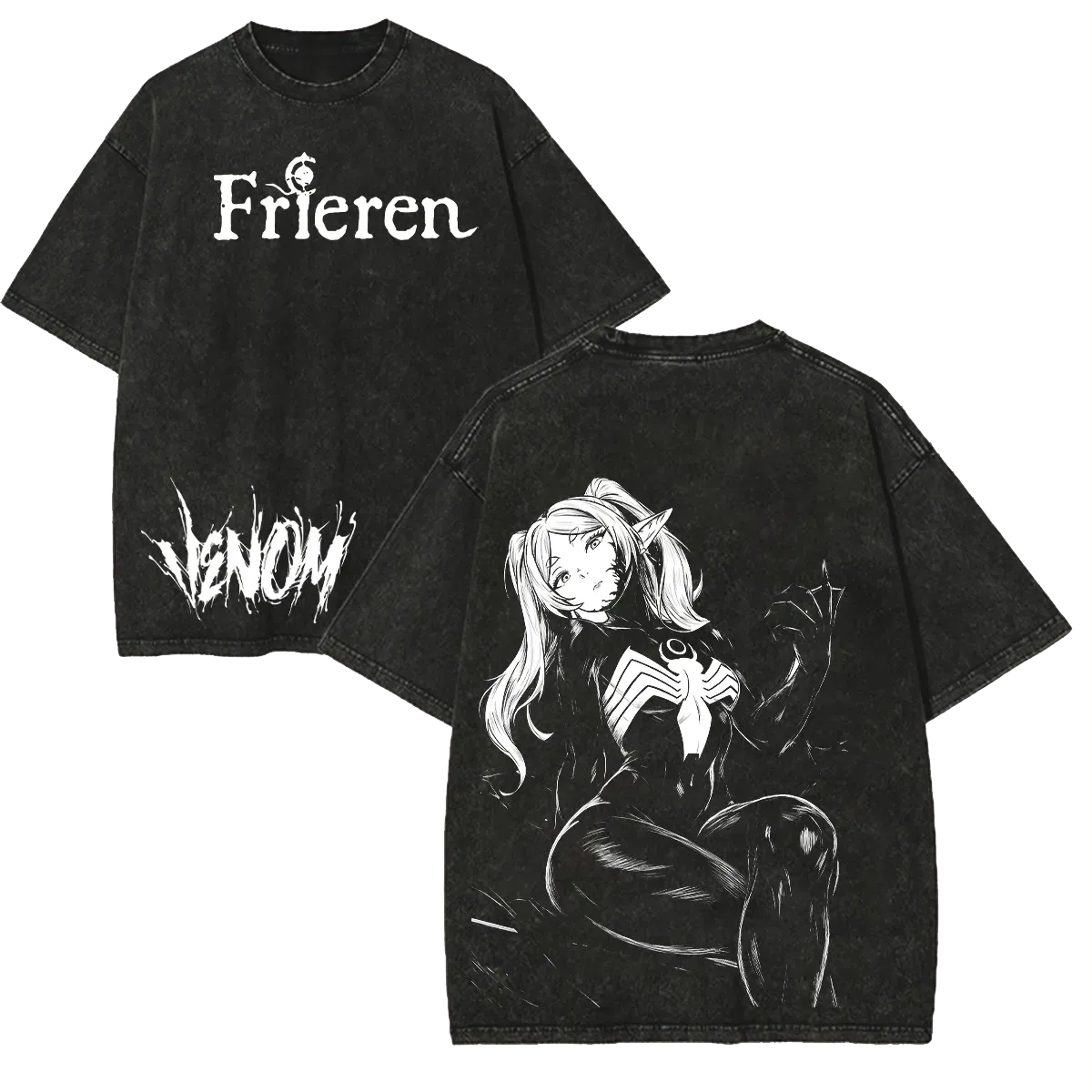 Frieren Venom Printed Unisex Washed T-Shirt