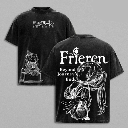Frieren Beyond Journey’s End Printed Unisex Washed T-Shirt