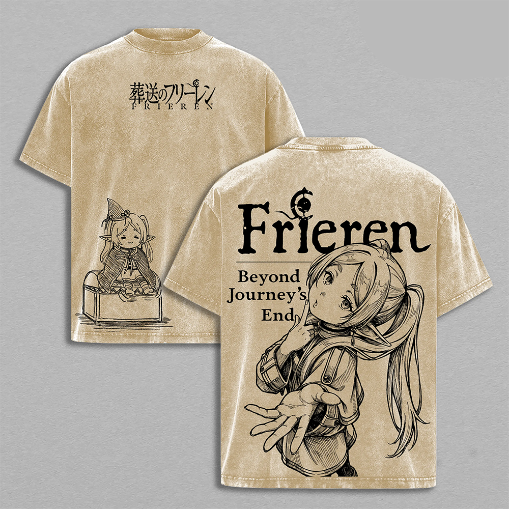 Frieren Beyond Journey’s End Printed Unisex Washed T-Shirt