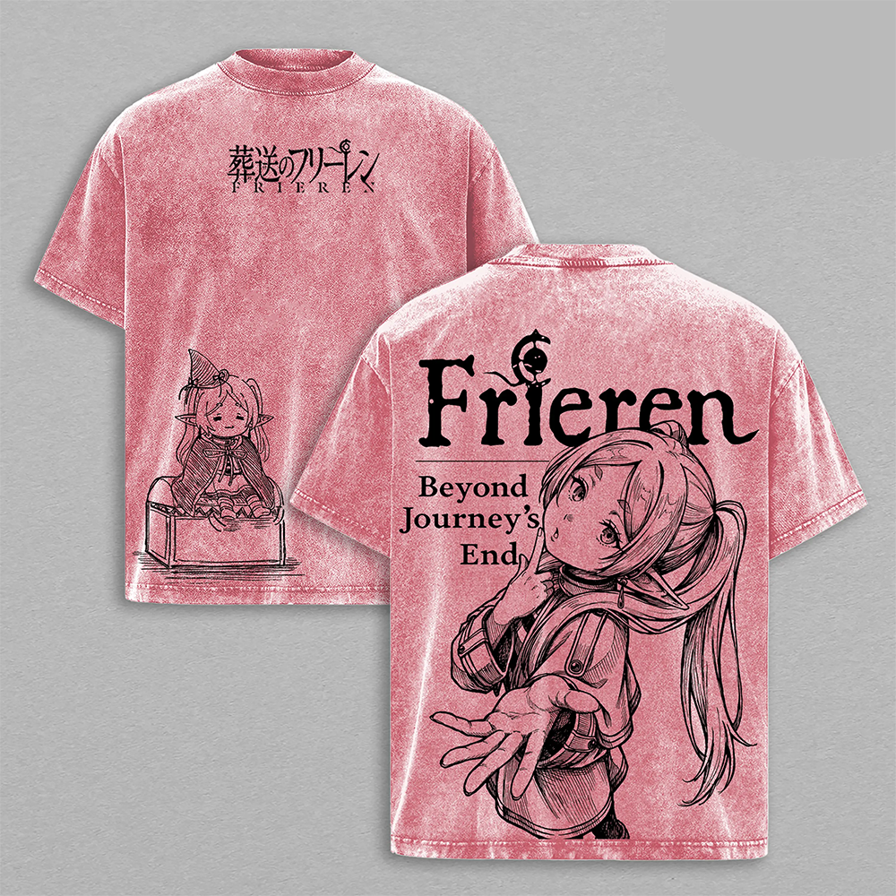 Frieren Beyond Journey’s End Printed Unisex Washed T-Shirt