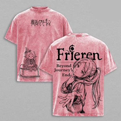Frieren Beyond Journey’s End Printed Unisex Washed T-Shirt