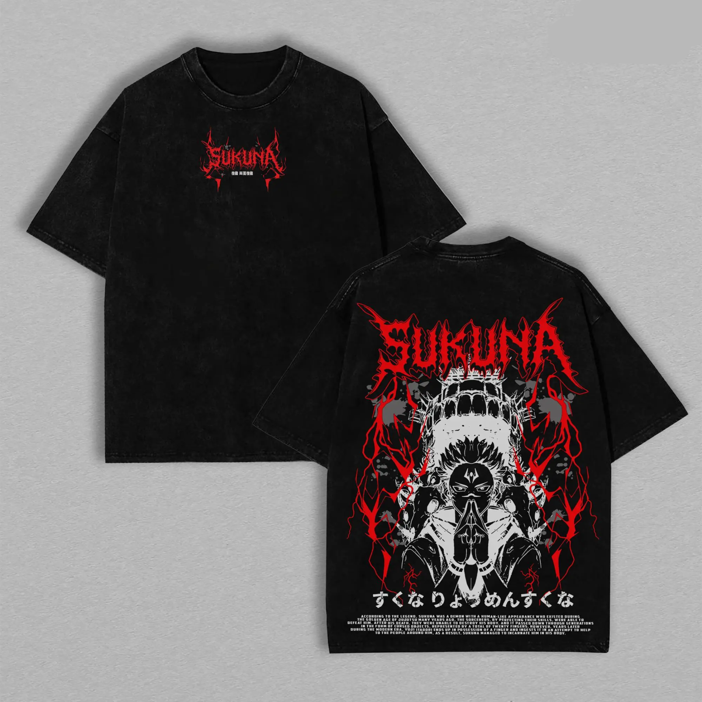 Ryomen Sukuna Jujutsu Kaisen Printed Unisex Washed T-Shirt