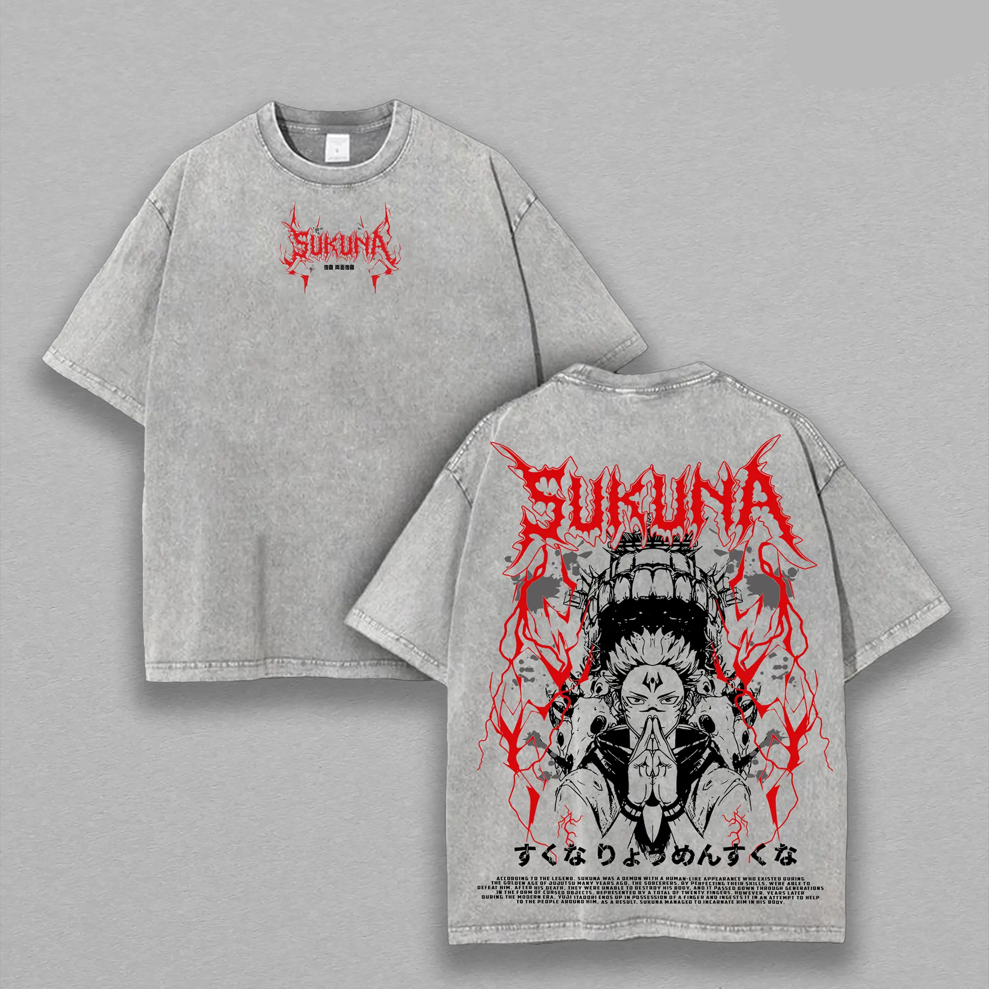 Ryomen Sukuna Jujutsu Kaisen Printed Unisex Washed T-Shirt