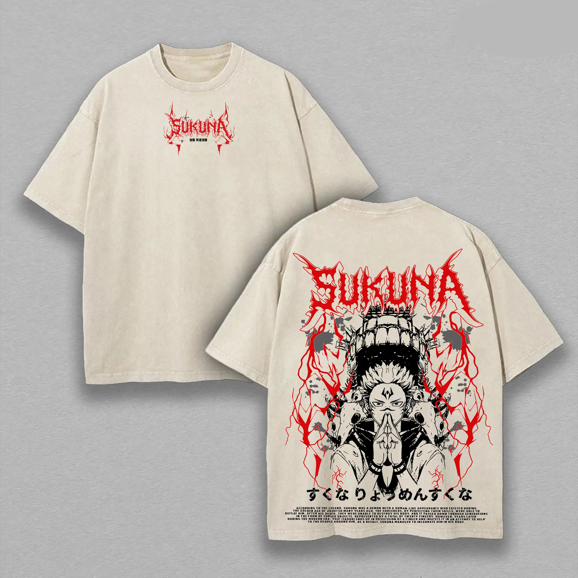Ryomen Sukuna Jujutsu Kaisen Printed Unisex Washed T-Shirt