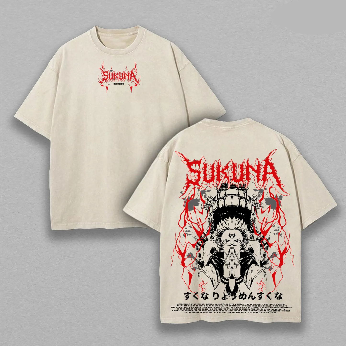 Ryomen Sukuna Jujutsu Kaisen Printed Unisex Washed T-Shirt