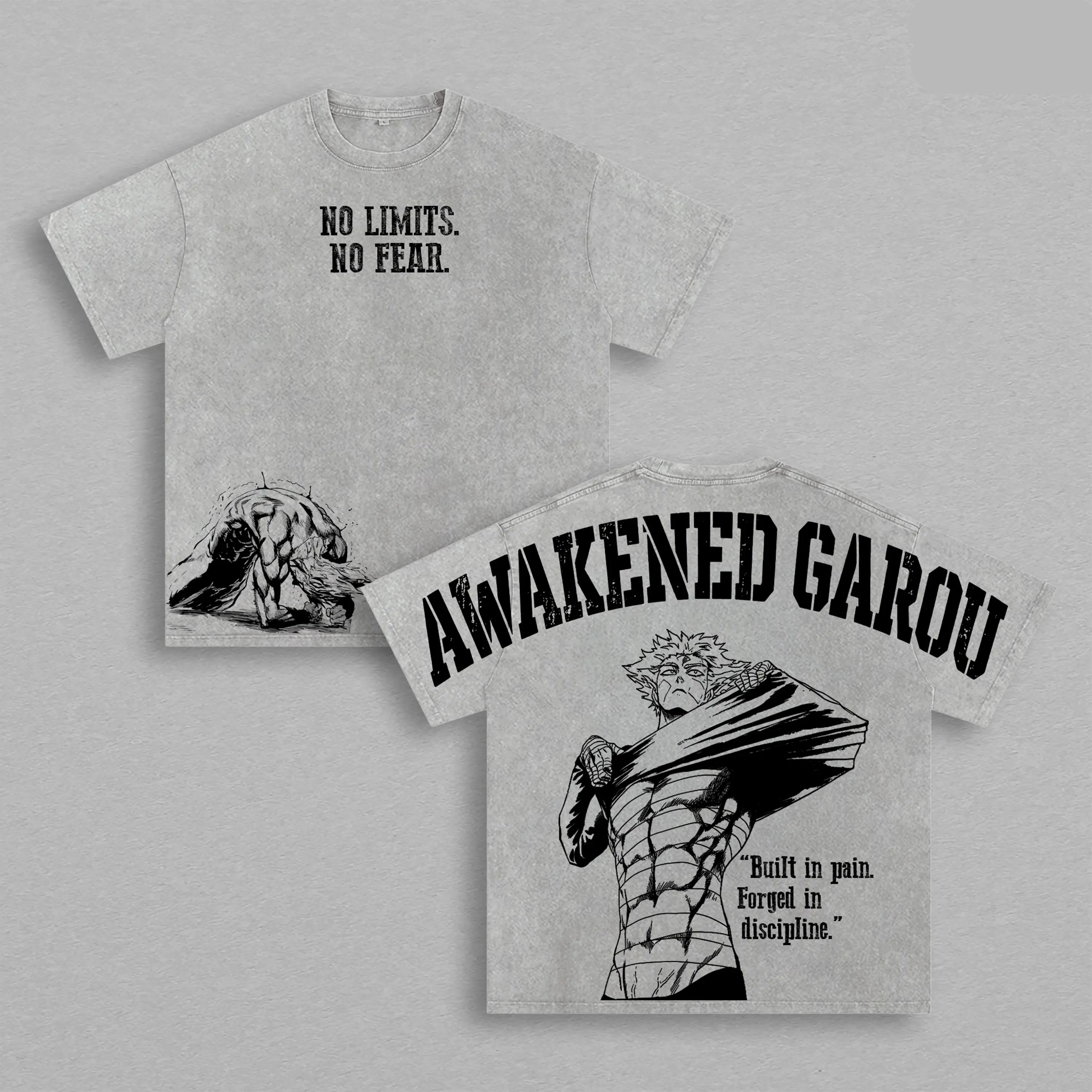 Garou One Punch Man Printed Unisex Washed T-Shirt