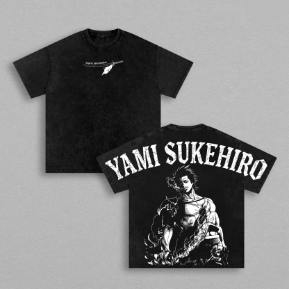 Yami Sukehiro Black Bulls Black Clover Printed Unisex Washed T-Shirt