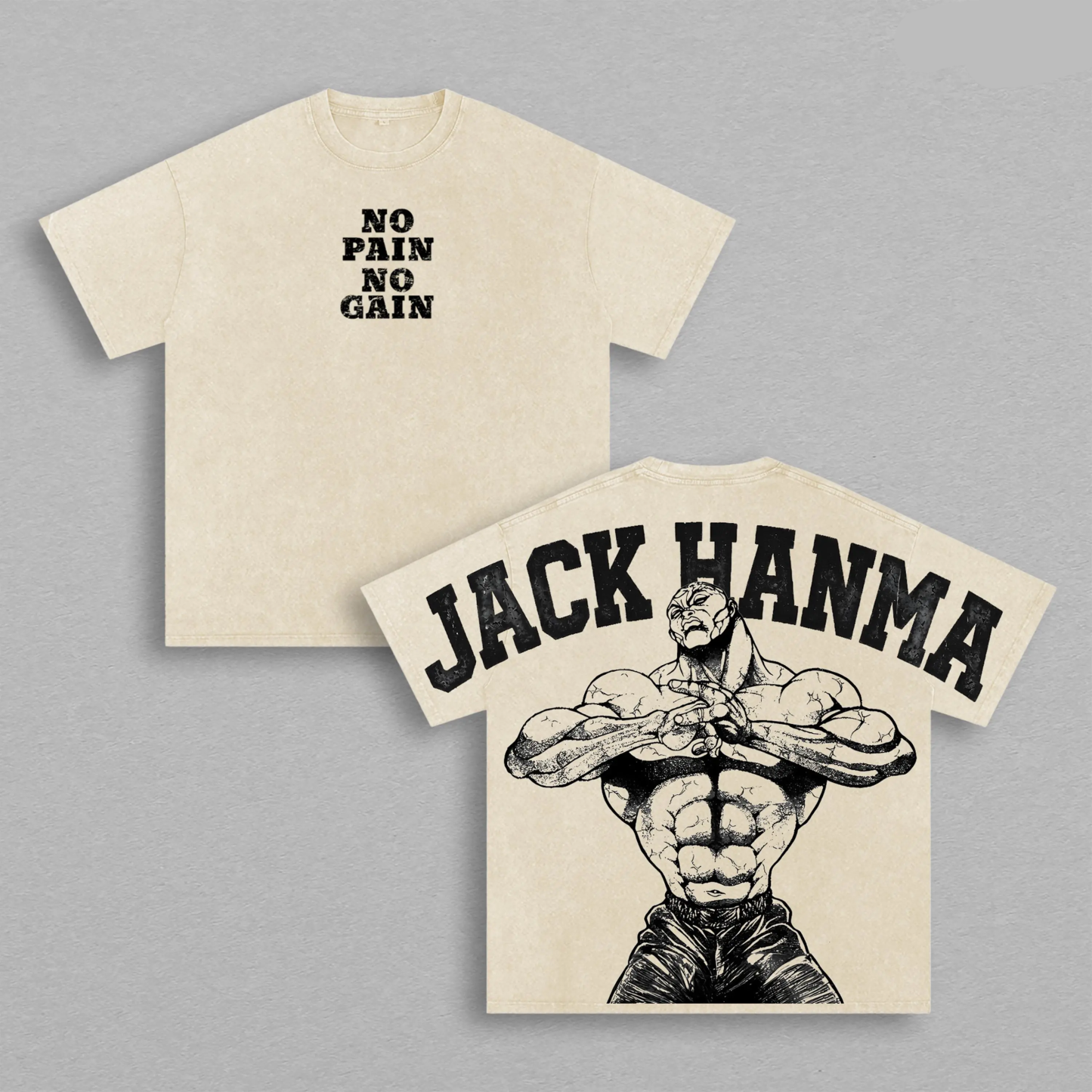 Jack Hanma Baki Printed Unisex Washed T-Shirt