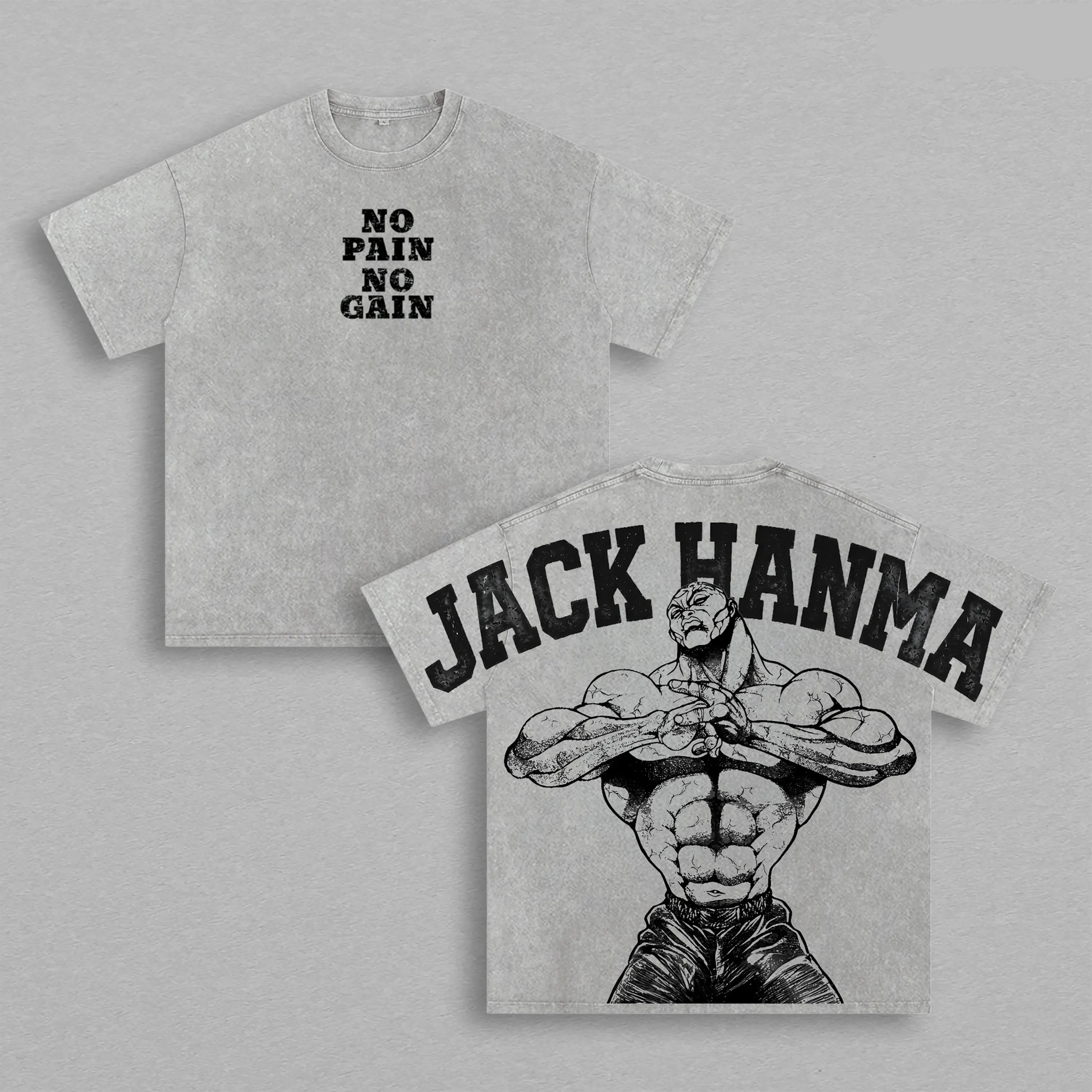 Jack Hanma Baki Printed Unisex Washed T-Shirt