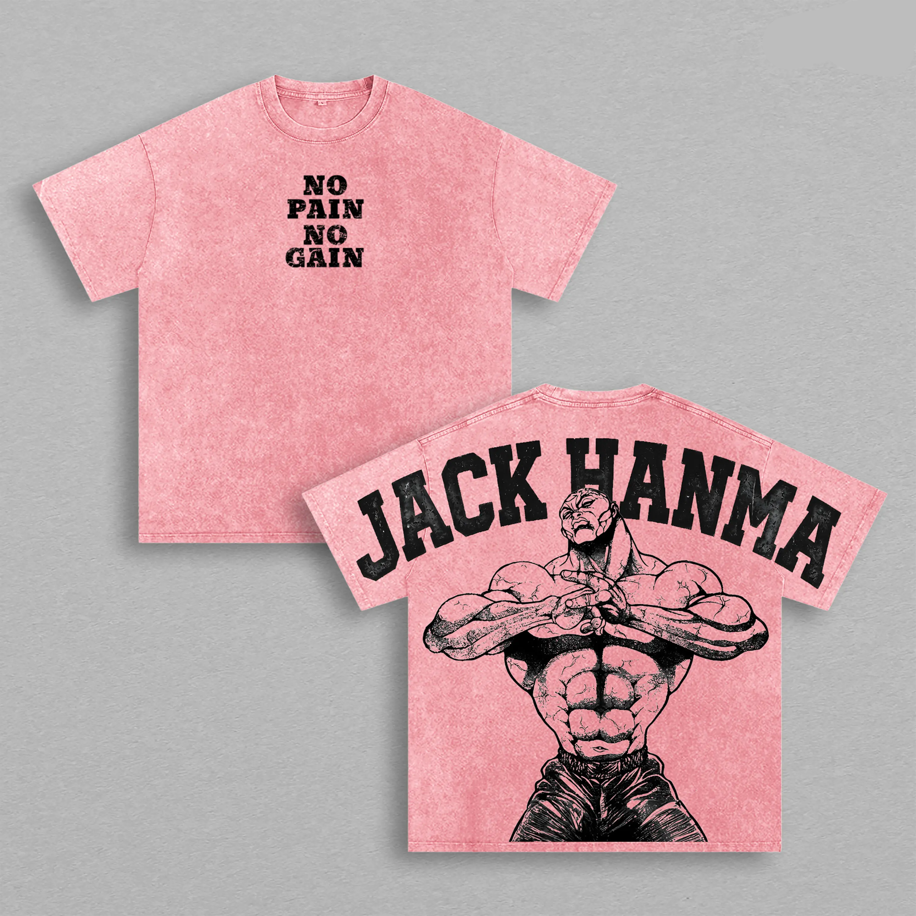 Jack Hanma Baki Printed Unisex Washed T-Shirt