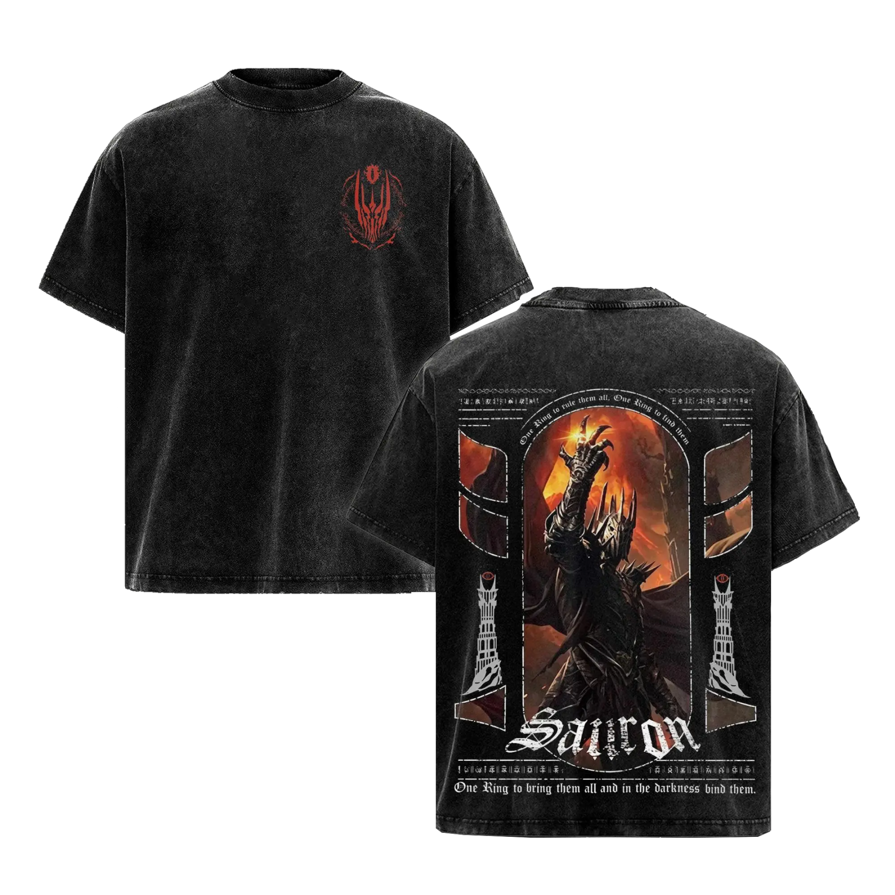 Lord of the Rings Printed Unisex Washed T-Shirt