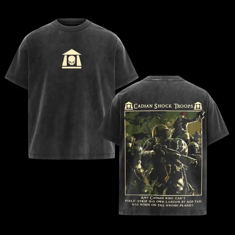 Cadian Shock Troops Warhammer 40k Vintage Unisex Washed T-Shirt