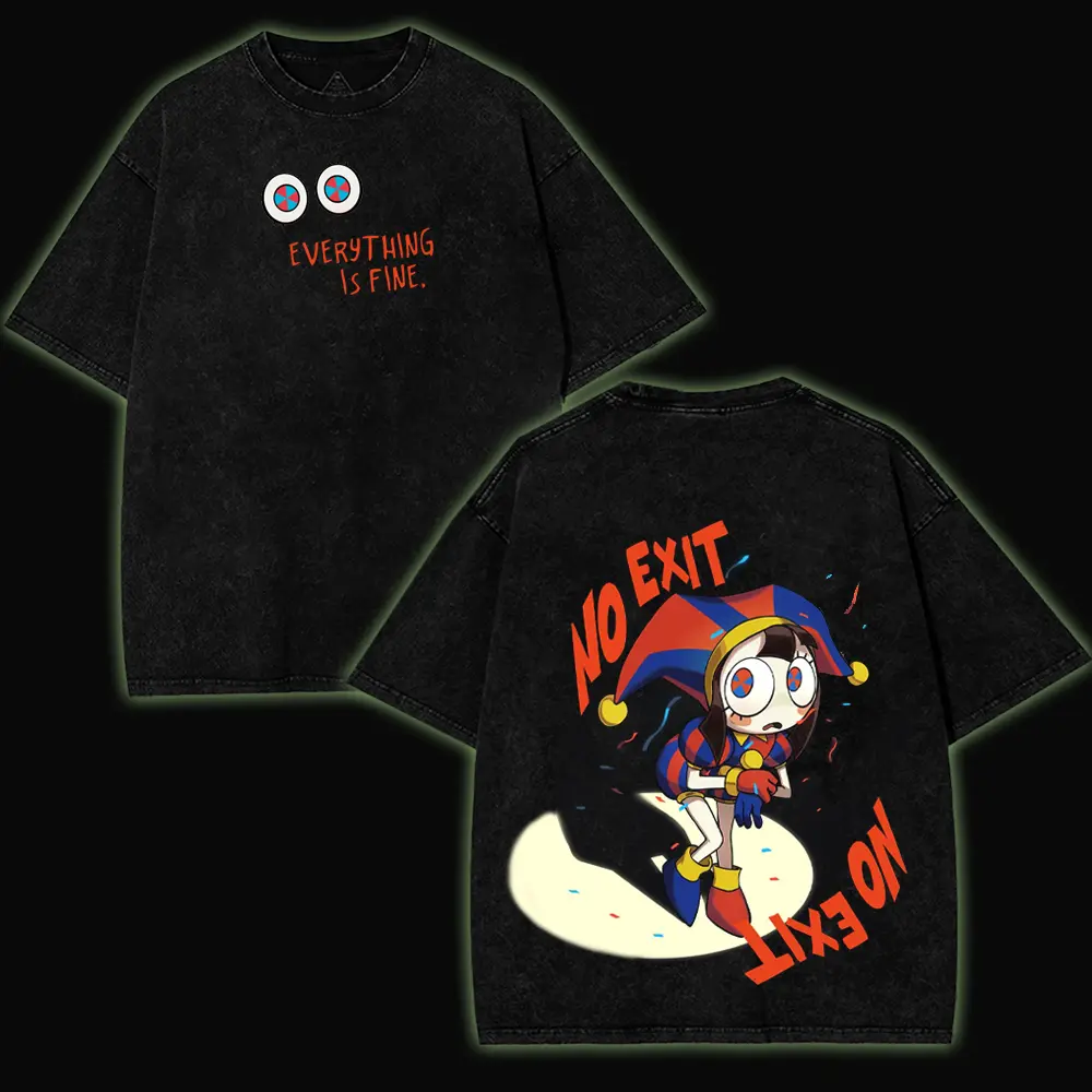 Pomni The Amazing Digital Circus Printed Unisex Washed T-Shirt 