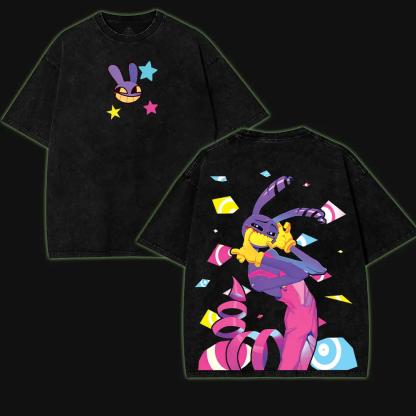 Jax The Amazing Digital Circus Printed Unisex Washed T-Shirt 