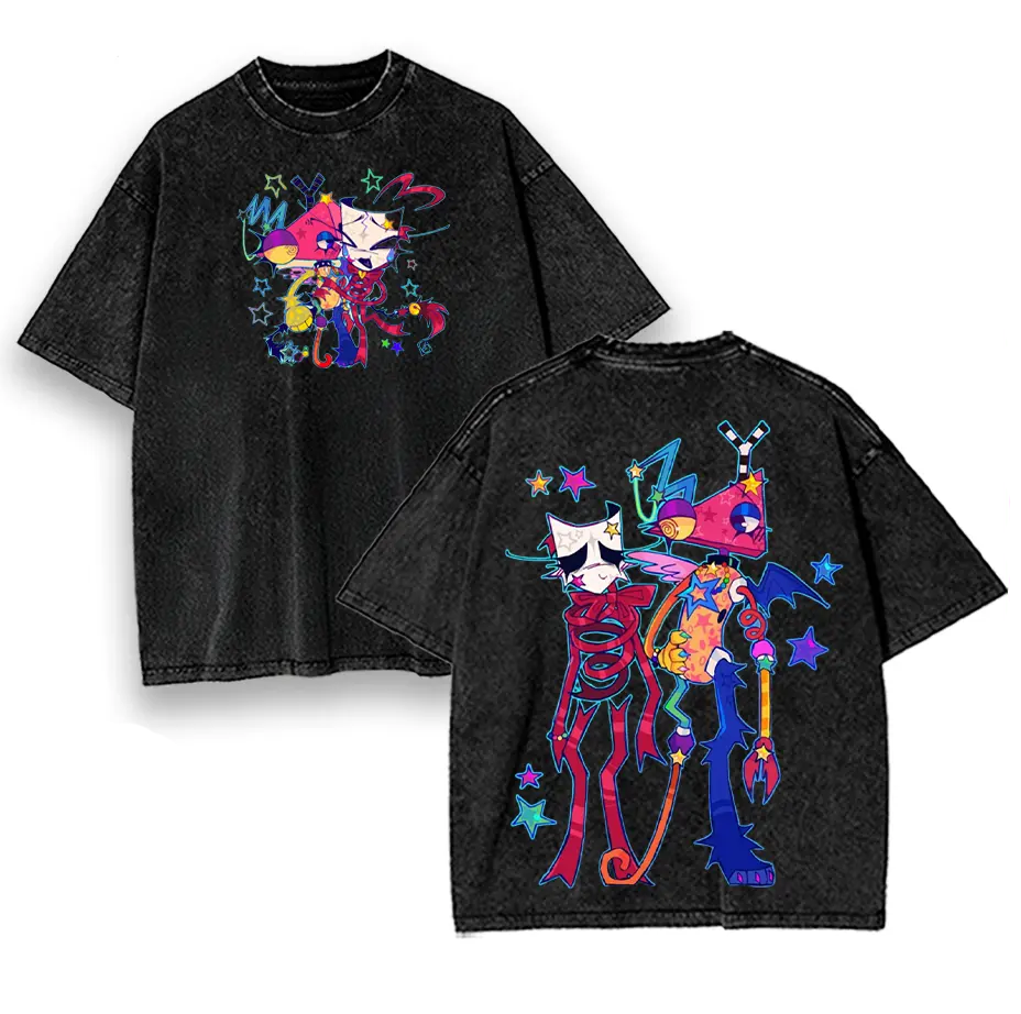 Gangle and Zooble The Amazing Digital Circus Printed Unisex Washed T-Shirt 