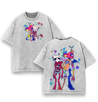 Gangle and Zooble The Amazing Digital Circus Printed Unisex Washed T-Shirt 