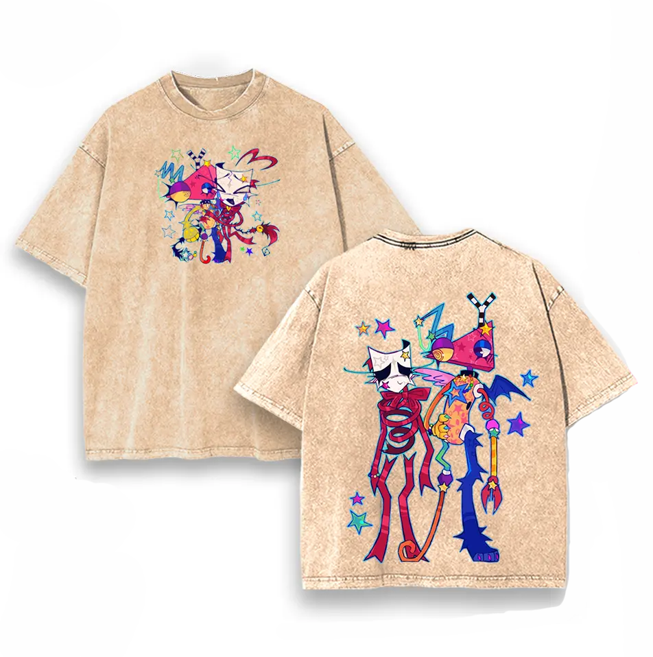 Gangle and Zooble The Amazing Digital Circus Printed Unisex Washed T-Shirt 