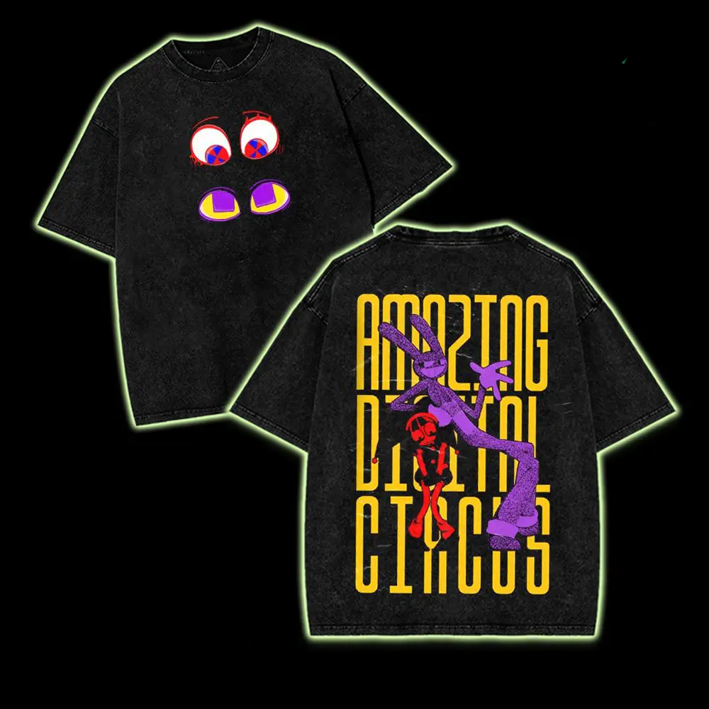JAX POMNI The Amazing Digital Circus Printed Unisex Washed T-Shirt 