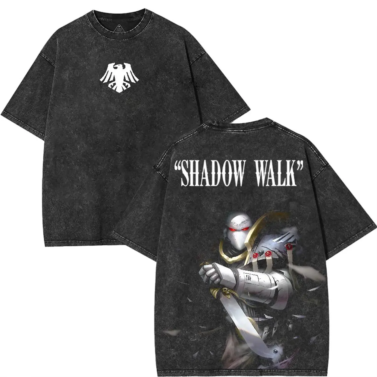 RAVEN GUARD'S SHADOW WALK Warhammer 40K Printed Unisex Washed T-Shirt 