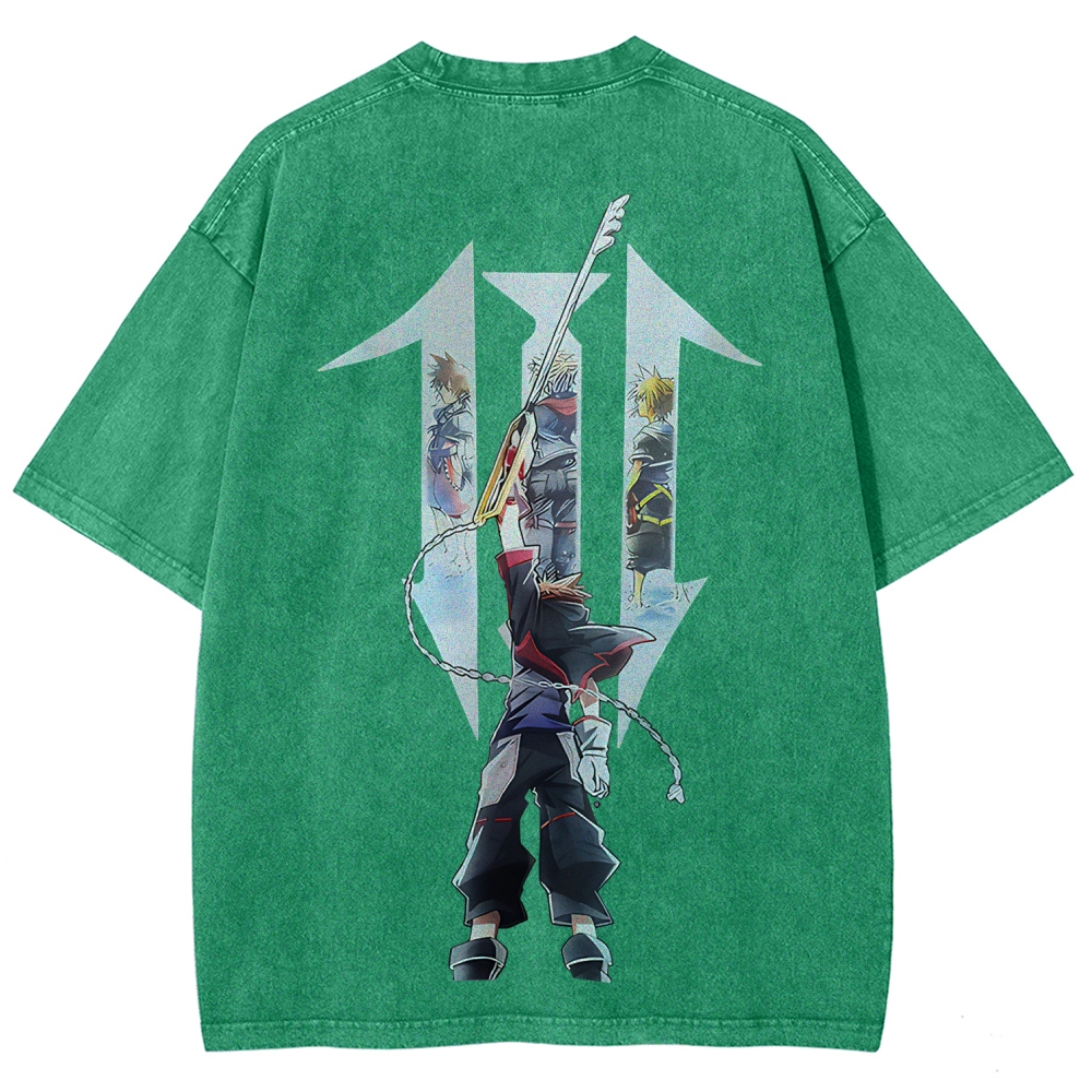 Kingdom Hearts Sora Printed Unisex Washed T-Shirt
