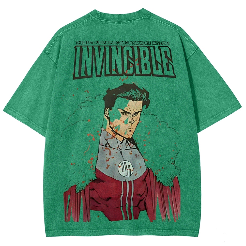Invincible Printed Unisex Washed T-Shirt