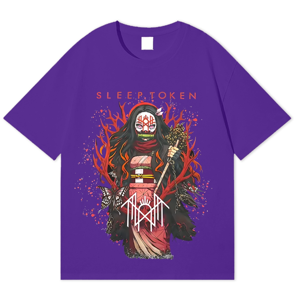 Sleep Token Demon Slayer Nezuko Kamado Unisex Cotton Crew Neck T-shirt