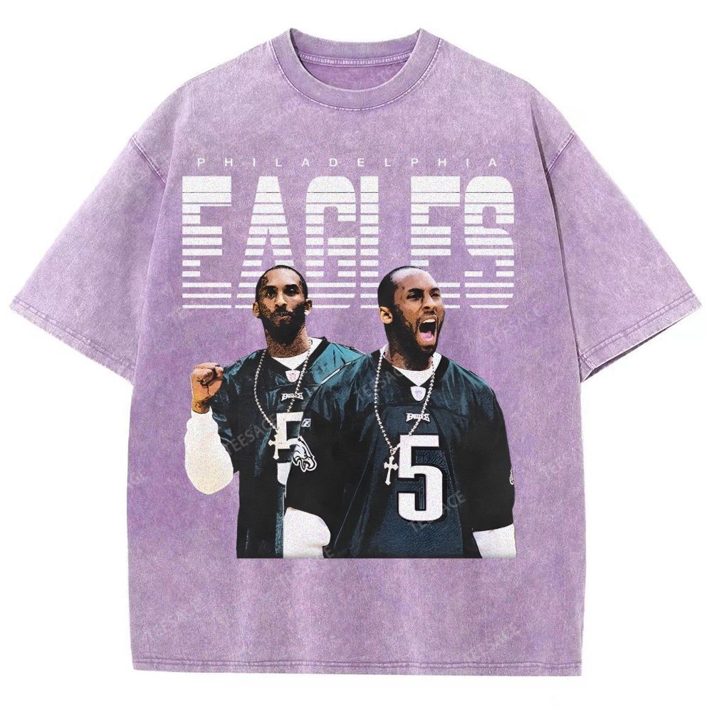 VINTAGE Unisex-Adult TEE | EAGLES KOBE Classic Washed Denim