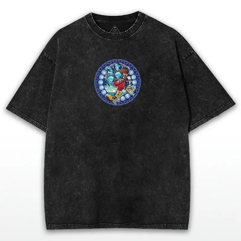 Kingdom Hearts Printed Unisex Washed T-Shirt 