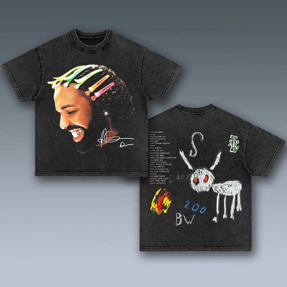Unisex-Adult Ultra Cotton Washed T-Shirt Graphic DRAKE FOR ALL THE DOGS