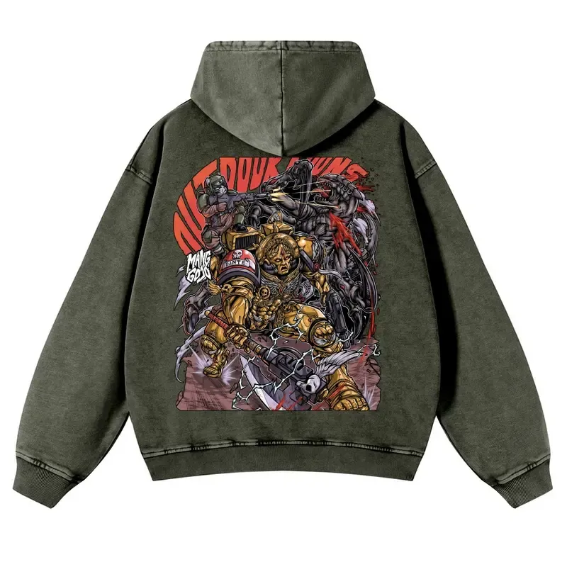 Warhammer 40k Vintage Unisex Washed Hoodies 