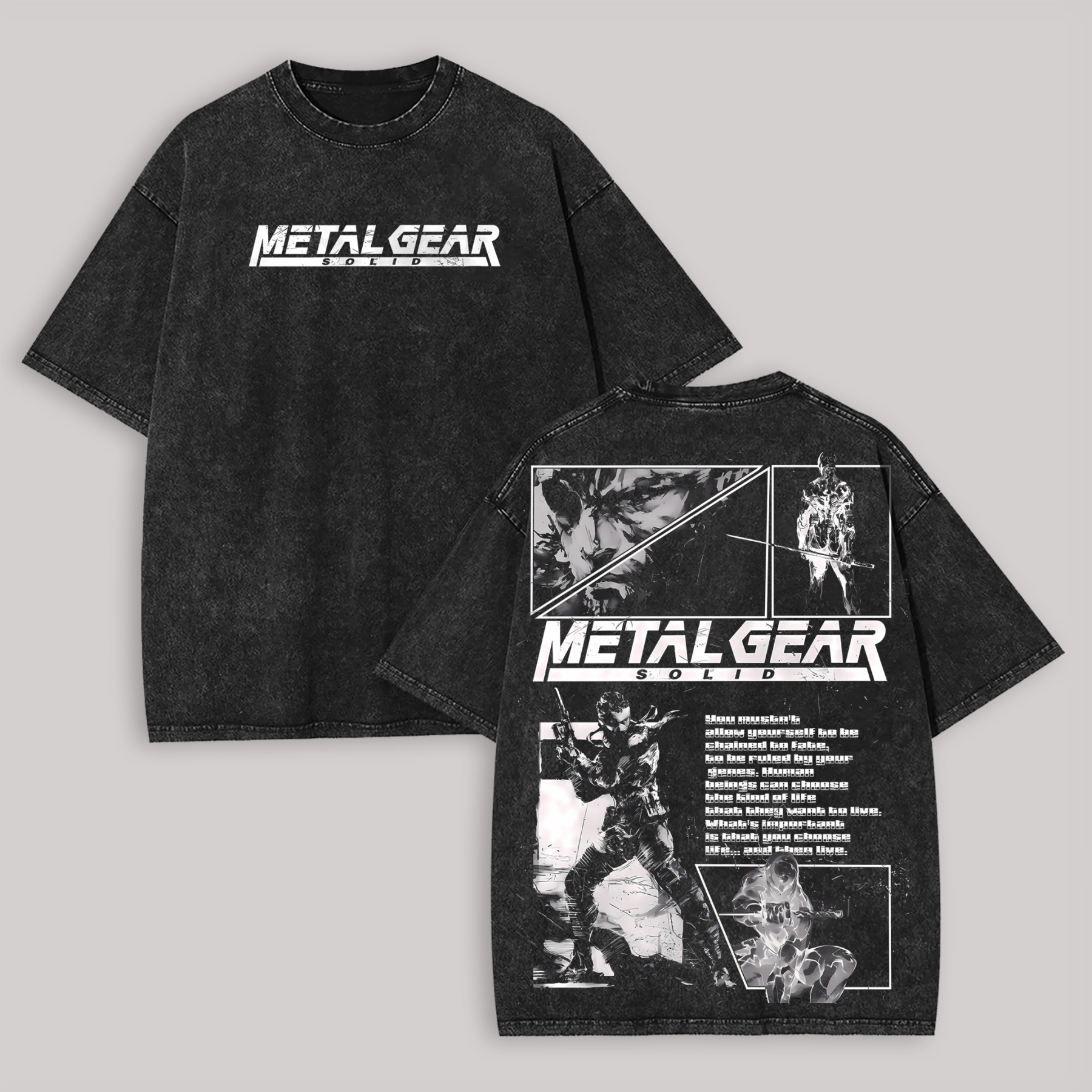Metal Gear Solid Printed Unisex Washed T-Shirt