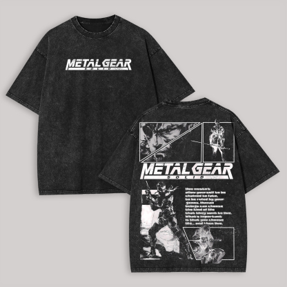 Metal Gear Solid Printed Unisex Washed T-Shirt