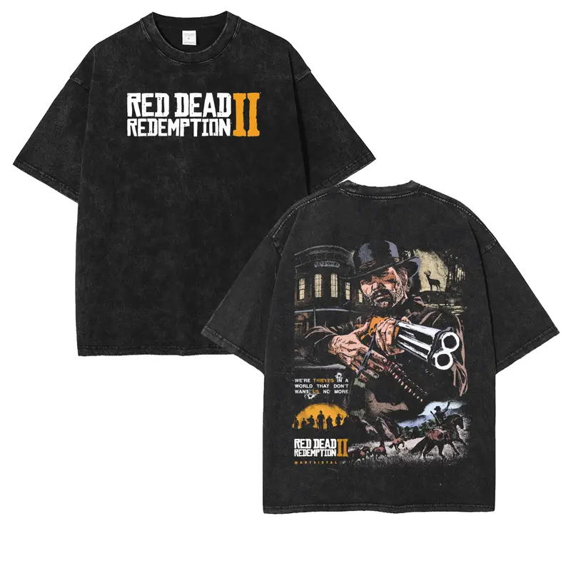 Red Dead Redemption II Vintage Unisex Washed T-Shirt
