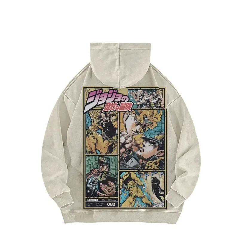 JoJo's Bizarre Adventure Vintage Unisex Washed Hoodie