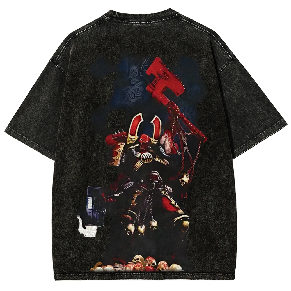 Warhammer 40K KHORNE Printed Unisex Washed T-Shirt 