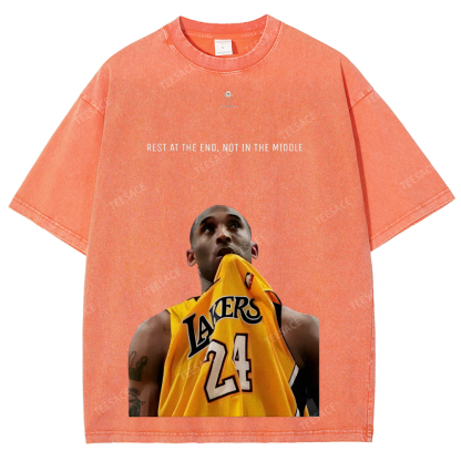 KOBE Vintage Tee Unisex-Adult Oversized Washed Cotton T-Shirt 