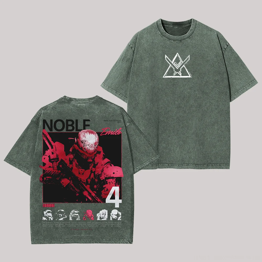 Halo: Reach Noble Team Printed Unisex Washed T-Shirt
