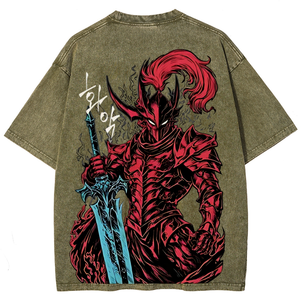 Igris Solo Leveling Vintage Unisex Washed T-Shirt