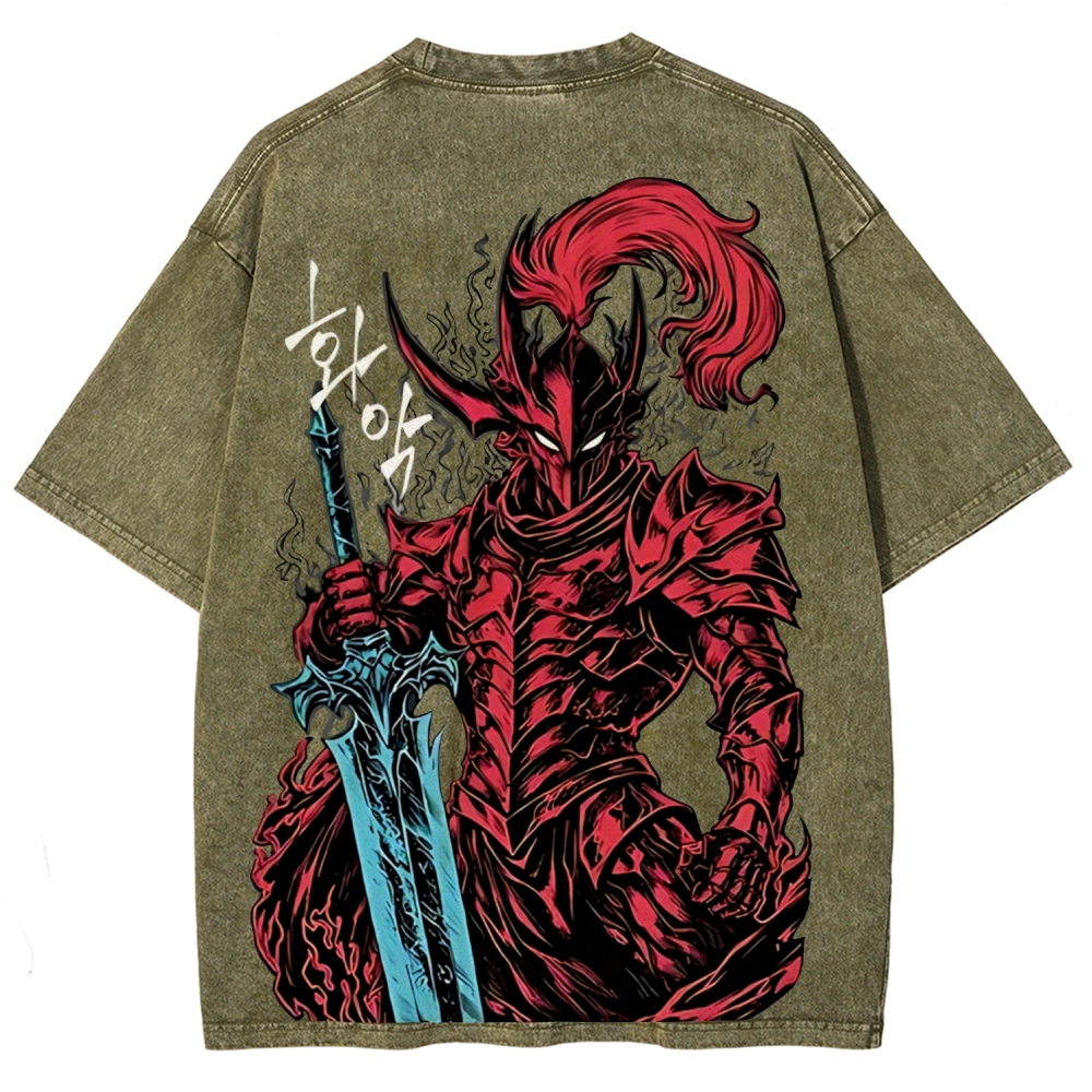 Igris Solo Leveling Vintage Unisex Washed T-Shirt