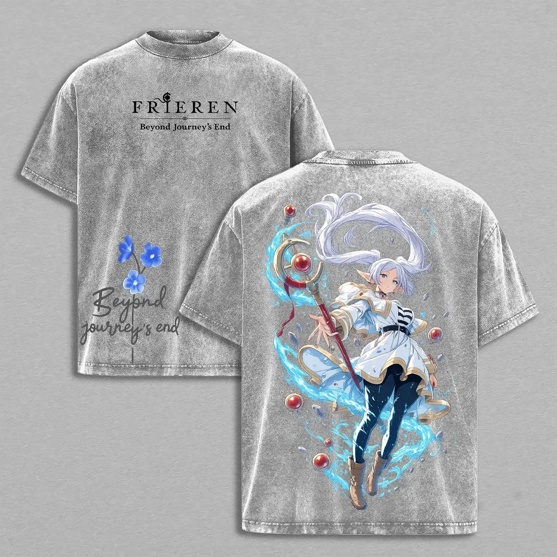 Frieren Beyond Journey’s End Printed Unisex Washed T-Shirt
