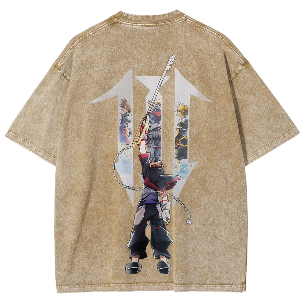 Kingdom Hearts Sora Printed Unisex Washed T-Shirt