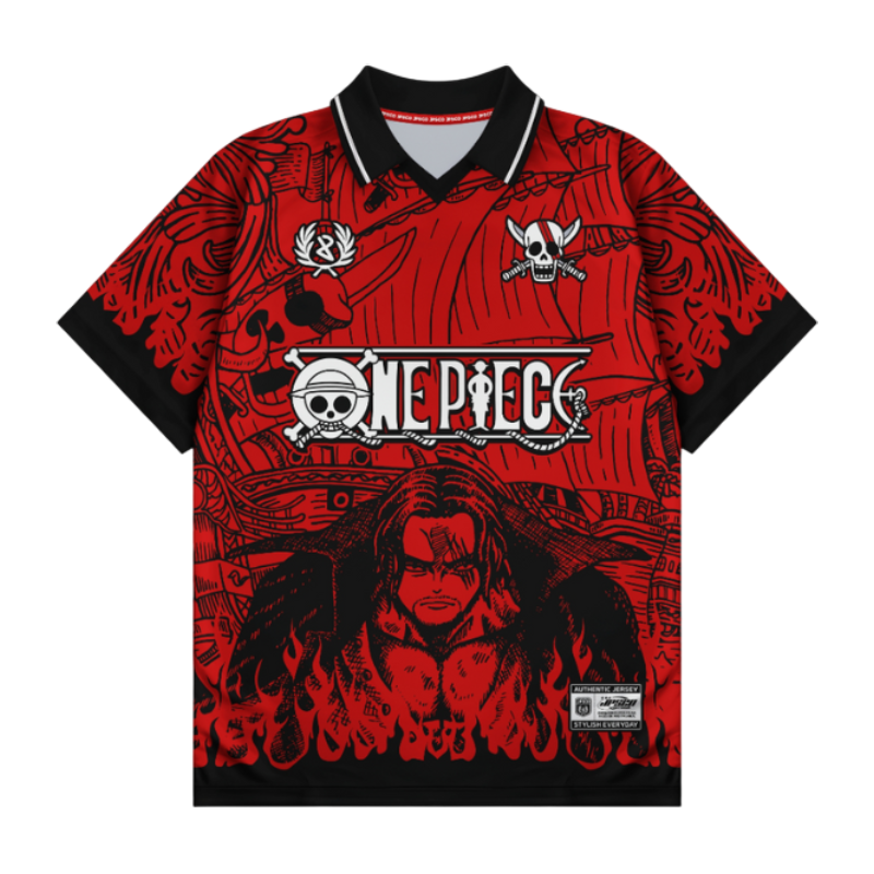 One Piece Anime Vintage V-Neck  Jersey