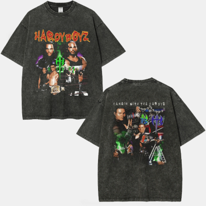 Unisex-Adult Ultra Cotton Washed T-Shirt Graphic  HARDY BOYZ V4 TEE