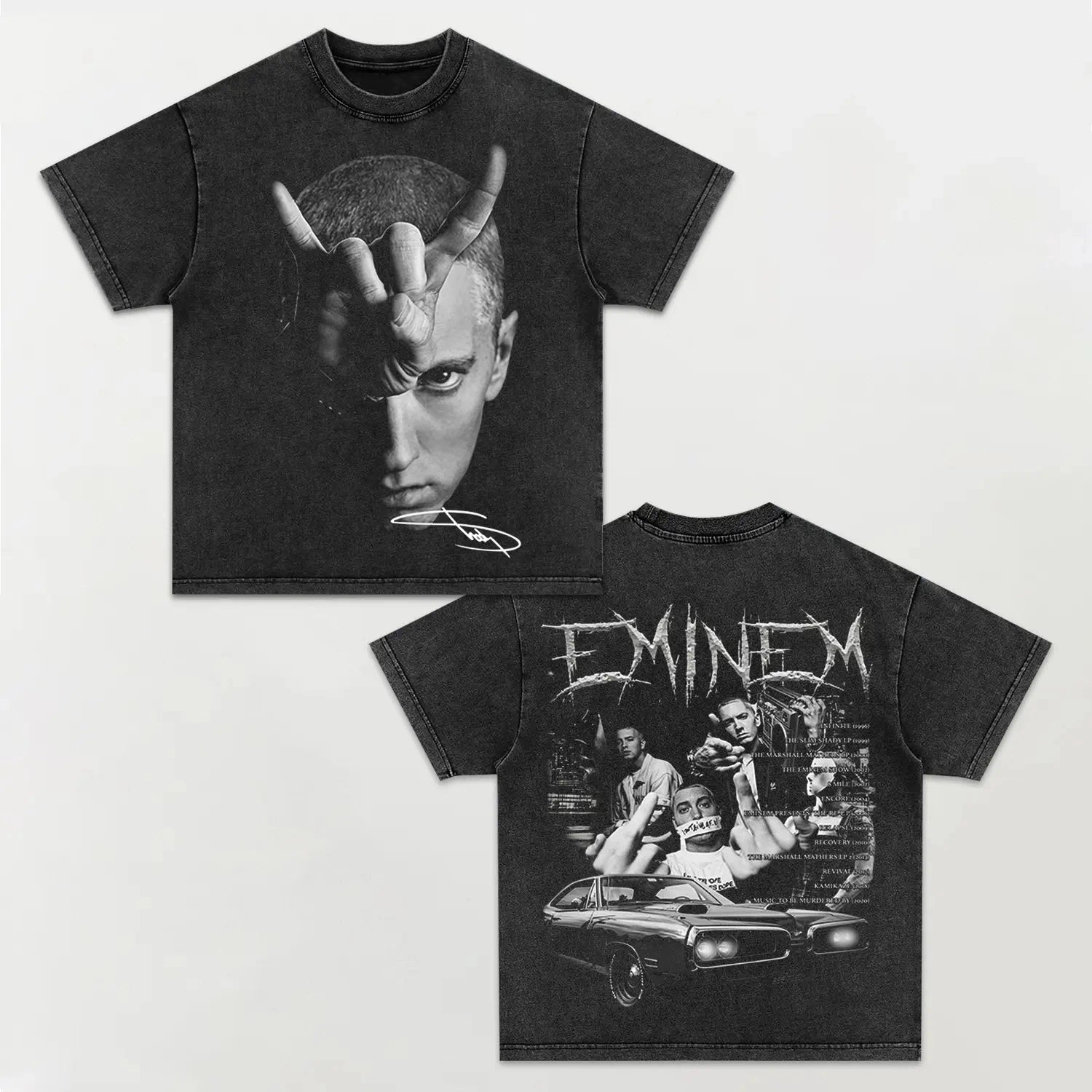 Unisex-Adult Ultra Cotton Washed T-Shirt Graphic EMINEM TEE