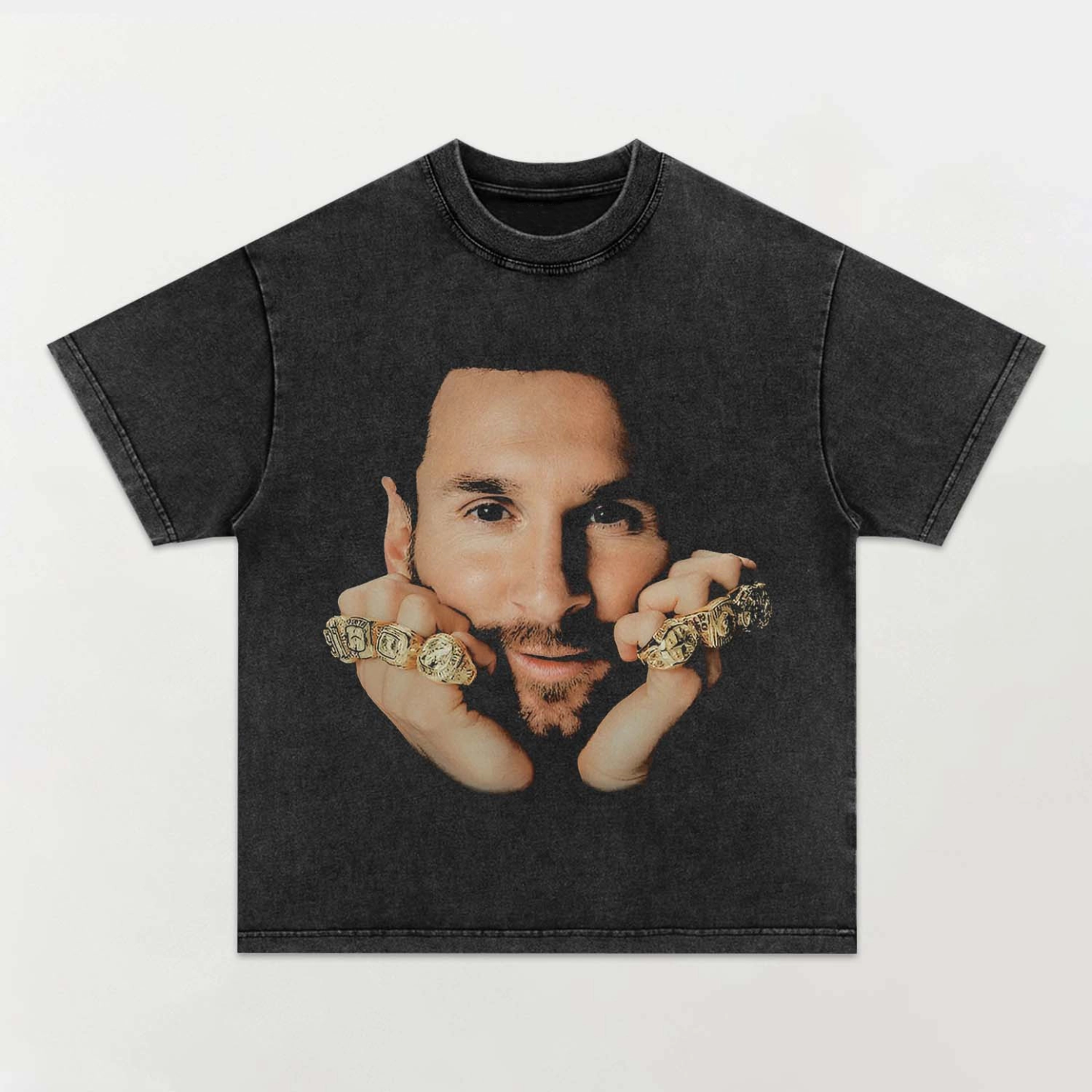 Unisex-Adult Ultra Cotton Washed T-Shirt Graphic MESSI TEE