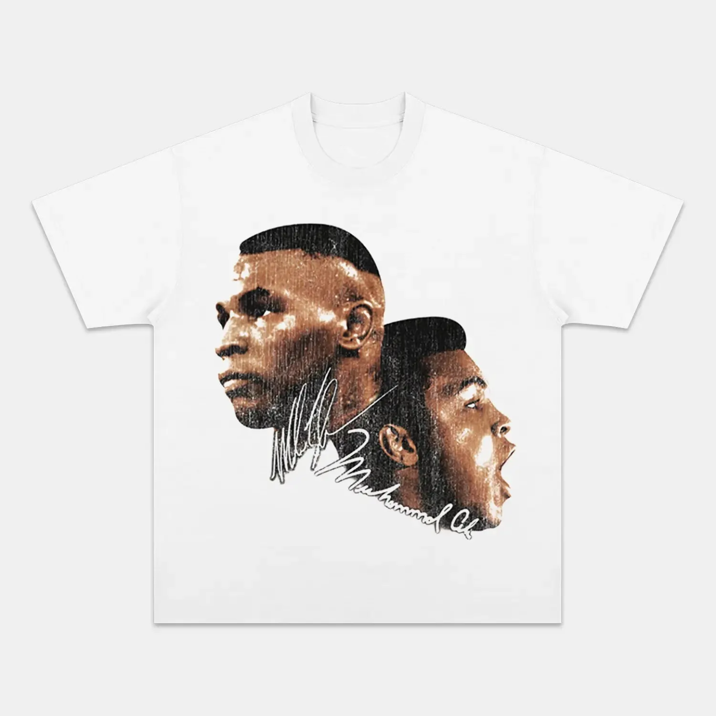 Unisex-Adult Ultra Cotton Washed T-Shirt Graphic  Tyson vs. Ali Big Face TEE
